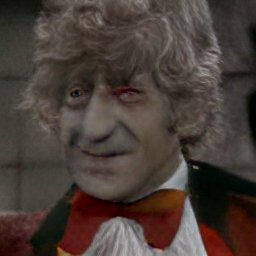 AI generated image of the Third Doctor of Doctor Who. He is tall with a .