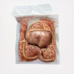 AI generated image of what looks like meat and organs vacuum sealed into a plastic bag
