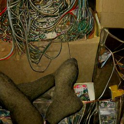 AI generated image of a bunch of junk in boxes and on the floor