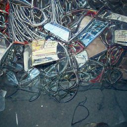 AI generated image of a bunch of junk in boxes and on the floor