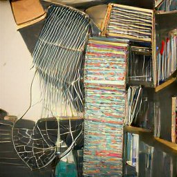 AI generated image of a bunch of wires and junk stacked up
